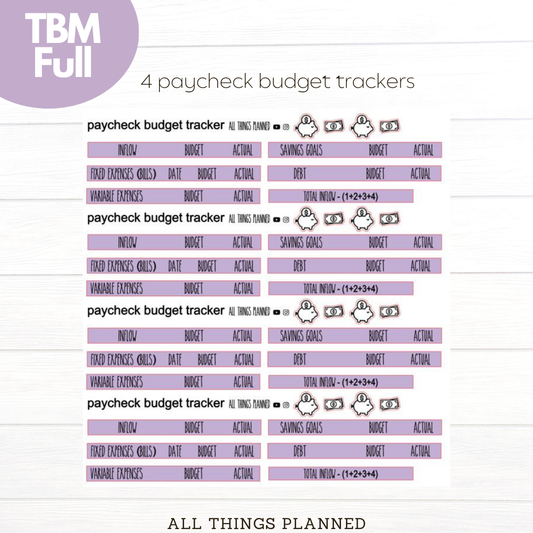 Full Apr. (Spring Florals) Paycheck Budget Trackers