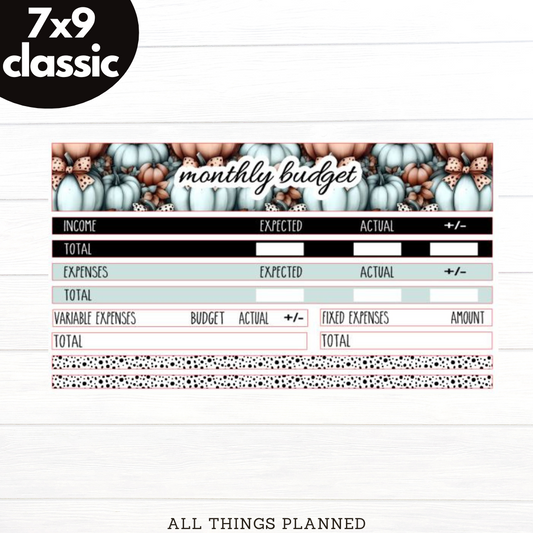 7x9 | Classic | Oct (Pumpkins Bows) Budget Kit