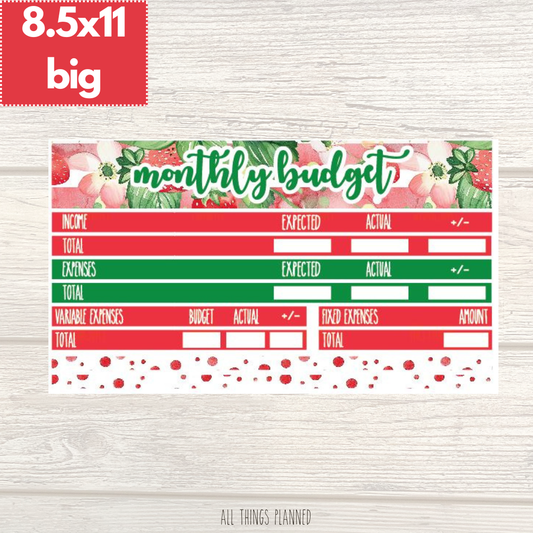 8.5x11 | Big | April (Strawberry Garden) Budget Kit
