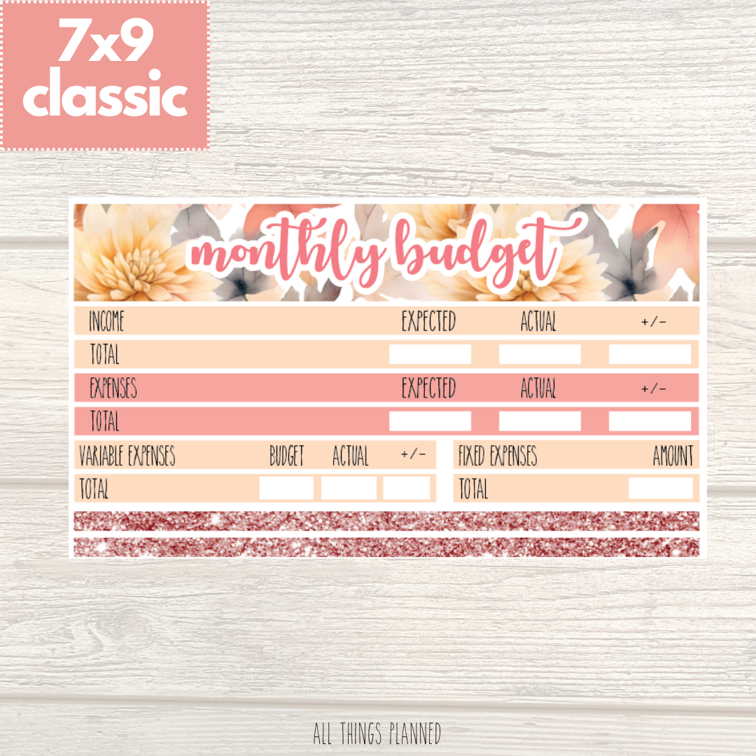 7x9 | Classic | Oct. (Fall Florals) Budget Kit