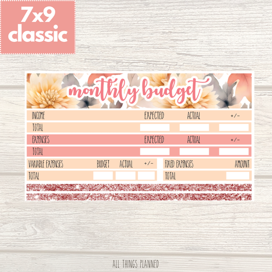 7x9 | Classic | Oct. (Fall Florals) Budget Kit
