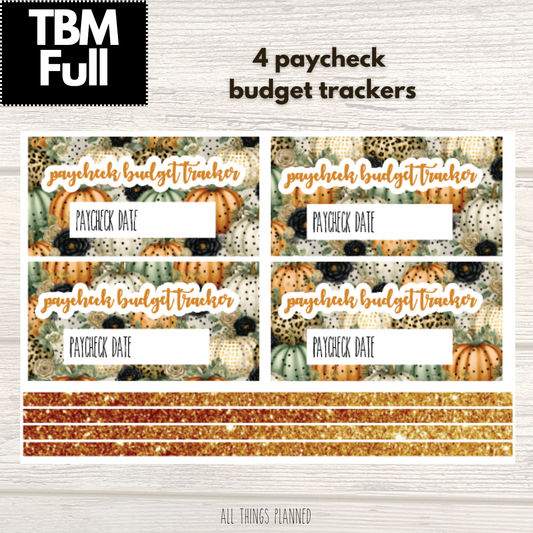 Full Oct. (Pumpkins) Paycheck Budget Trackers