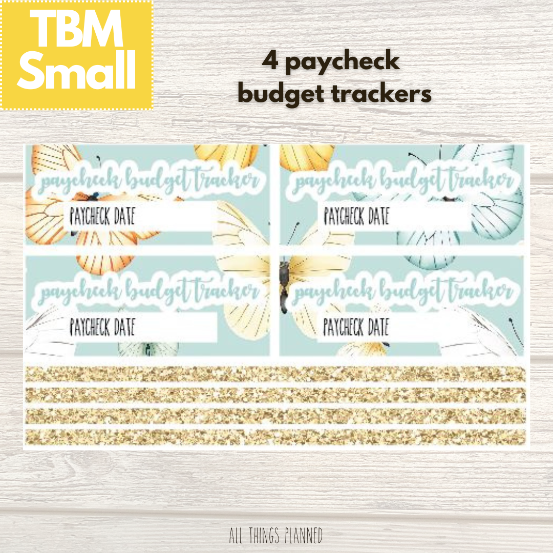 Small Mar. (Butterflies) Paycheck Budget Trackers