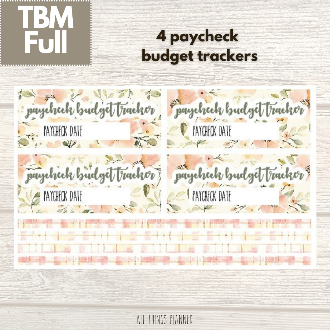 Full May (Spring Florals) Paycheck Budget Trackers