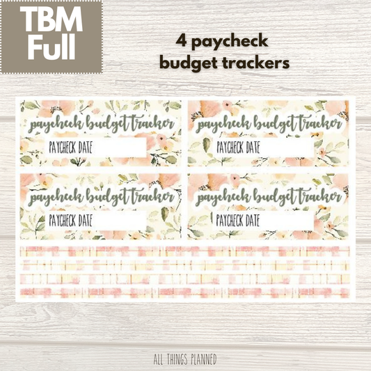 Full May (Spring Florals) Paycheck Budget Trackers