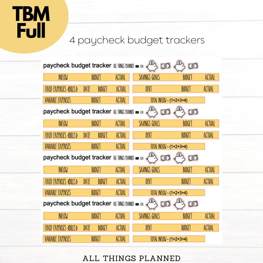 Full Mar. (Bumblebees) Paycheck Budget Trackers