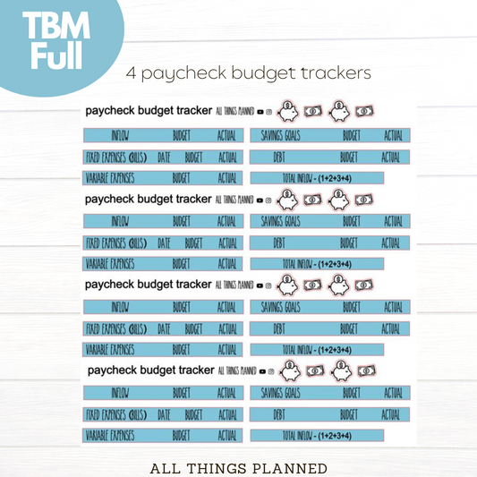 Full July (Beach Books) Paycheck Budget Trackers