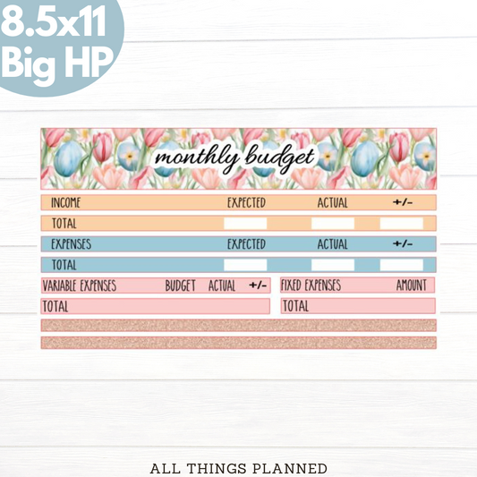 8.5x11 | Big | Apr. (Easter Florals) Budget Kit