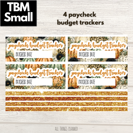 Small Oct. (Pumpkins) Paycheck Budget Trackers