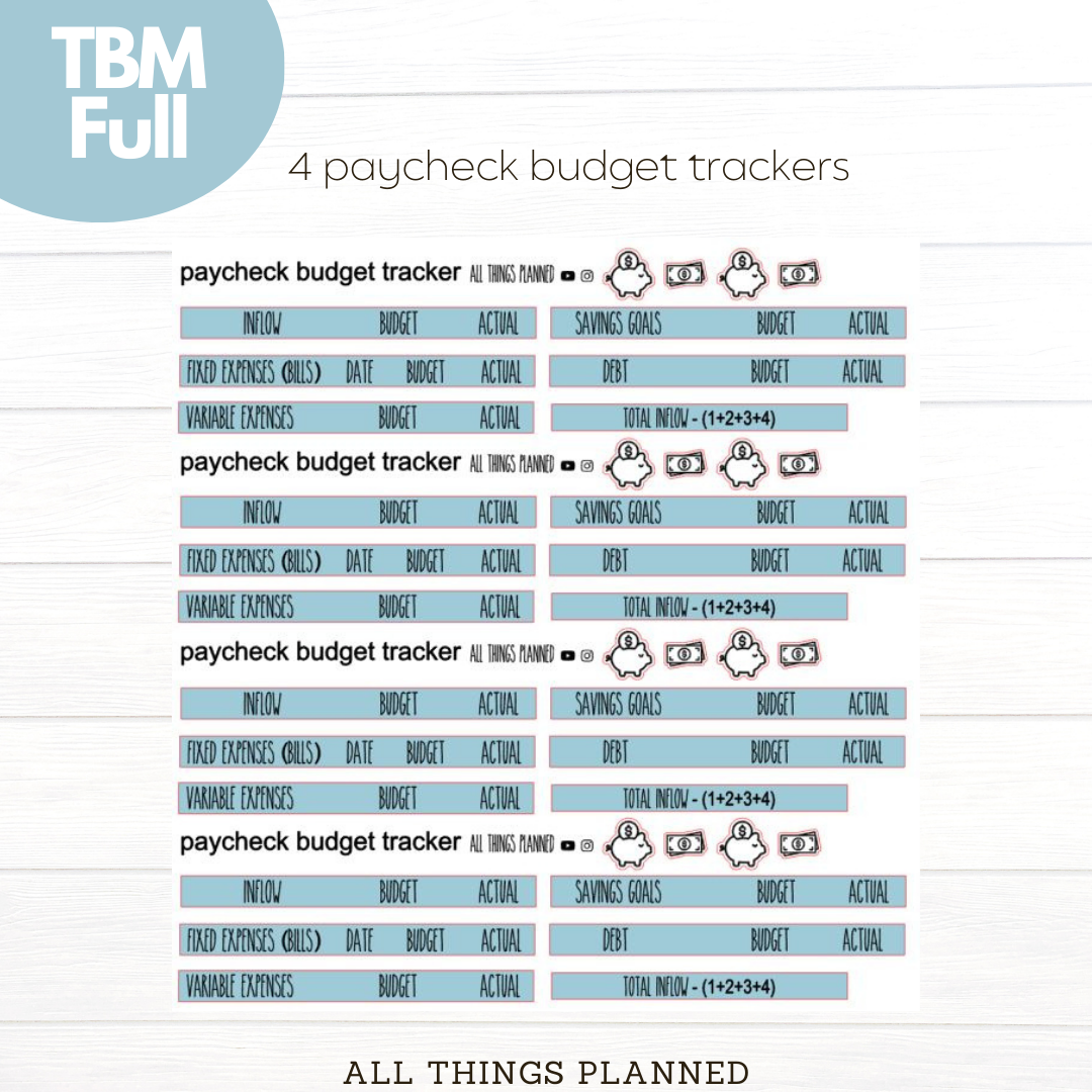 Full Apr. (Easter Florals) Paycheck Budget Trackers