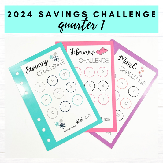 2024 Savings Challenge Cards - Quarter 1