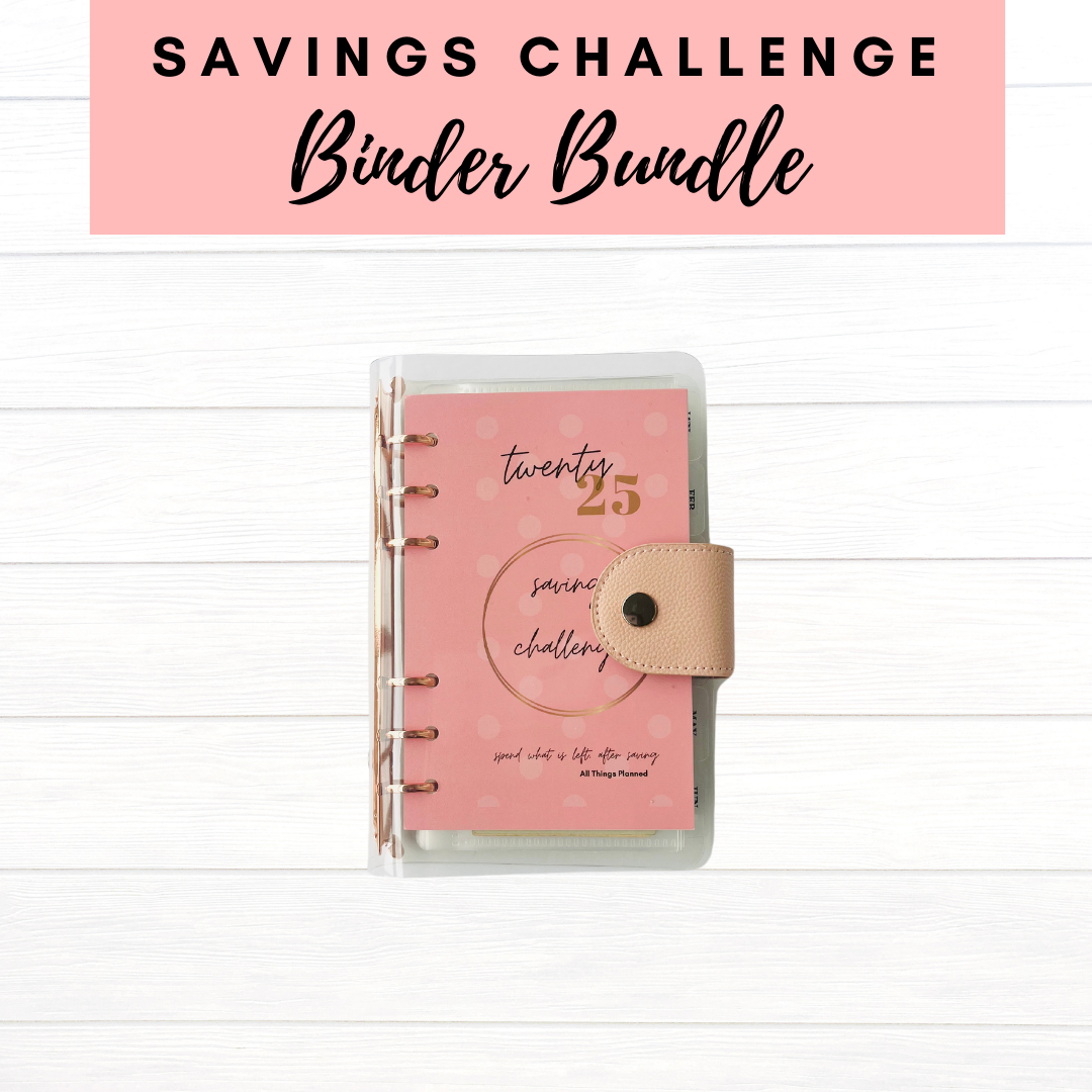 2025 Rose Gold Savings Challenge Binder (Bundle)