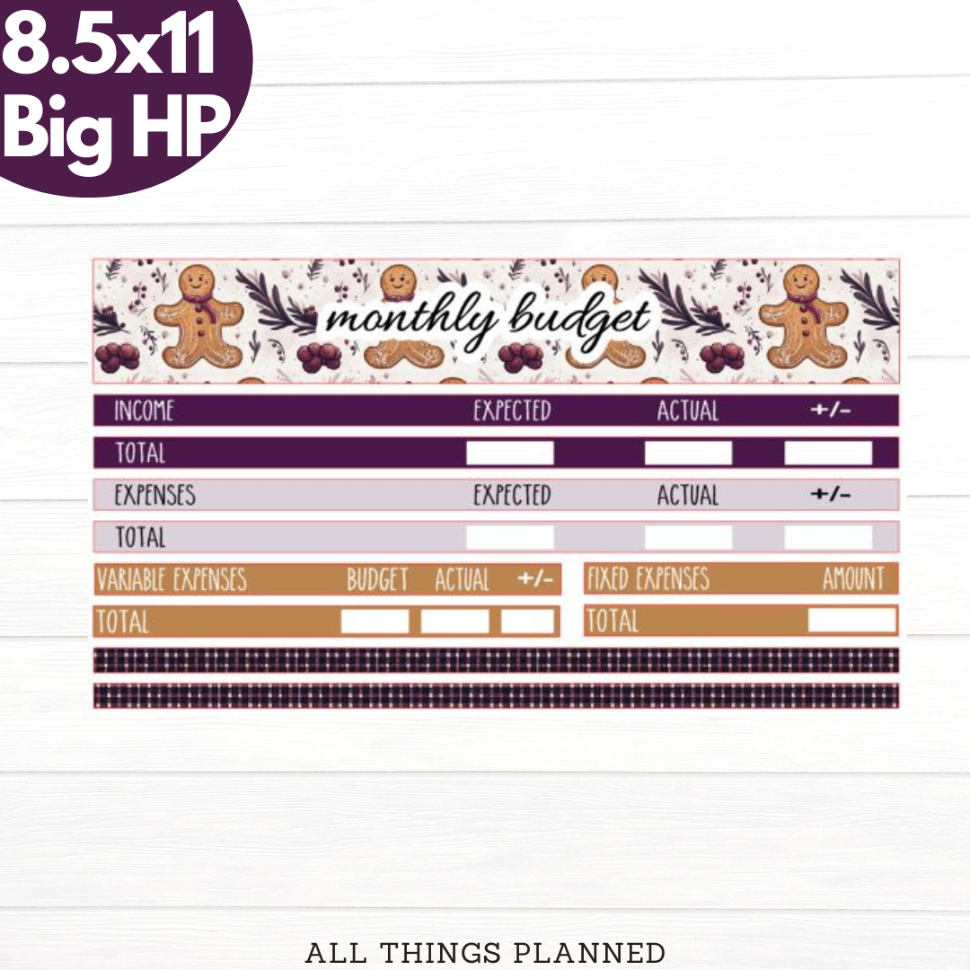 8.5x11 | Big | Dec (Gingerbread) Budget Kit