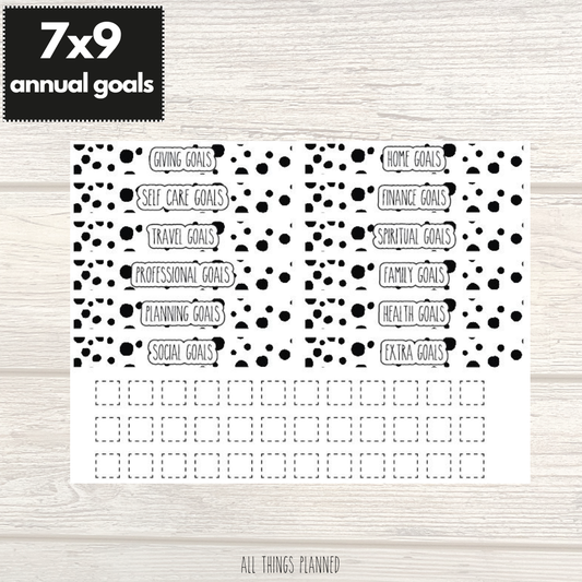 7x9 Annual Goals Sticker Sheet