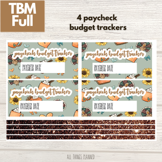 Full Nov. (Thanksgiving) Paycheck Budget Trackers