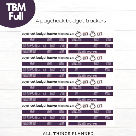 Full Feb. (Winter Flowers) Paycheck Budget Trackers