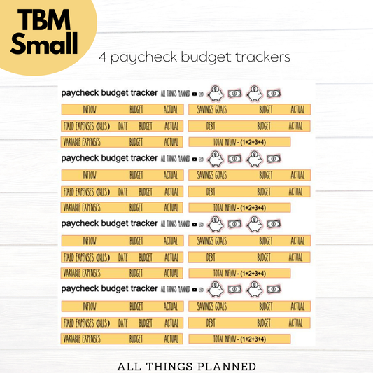 Small Mar. (Bumblebees) Paycheck Budget Trackers