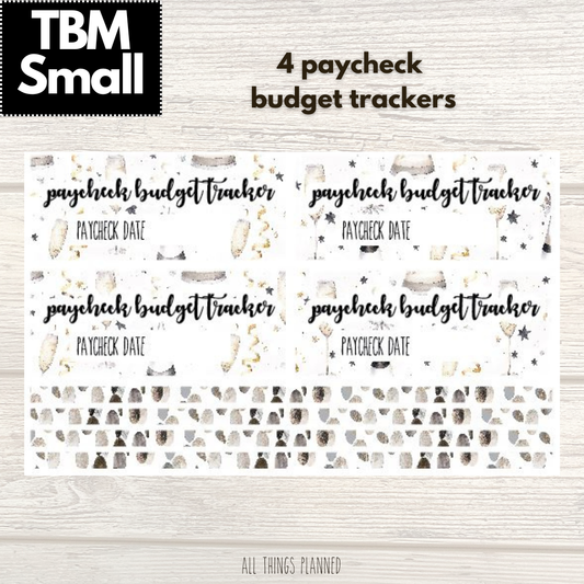 Small Jan. (New Year) Paycheck Budget Trackers