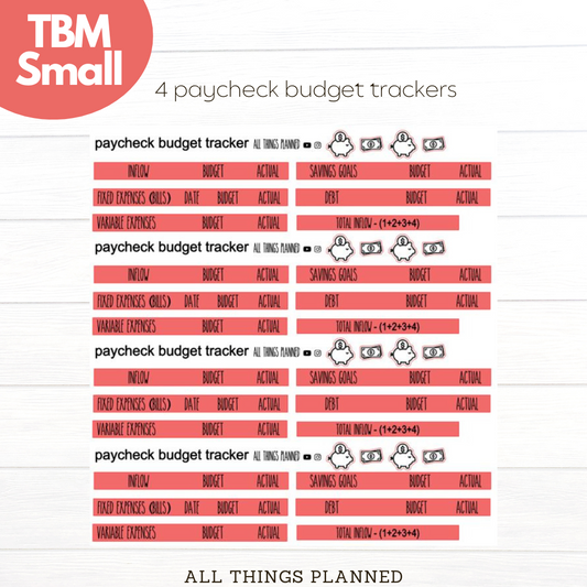 Small May (Watermelon) Paycheck Budget Trackers