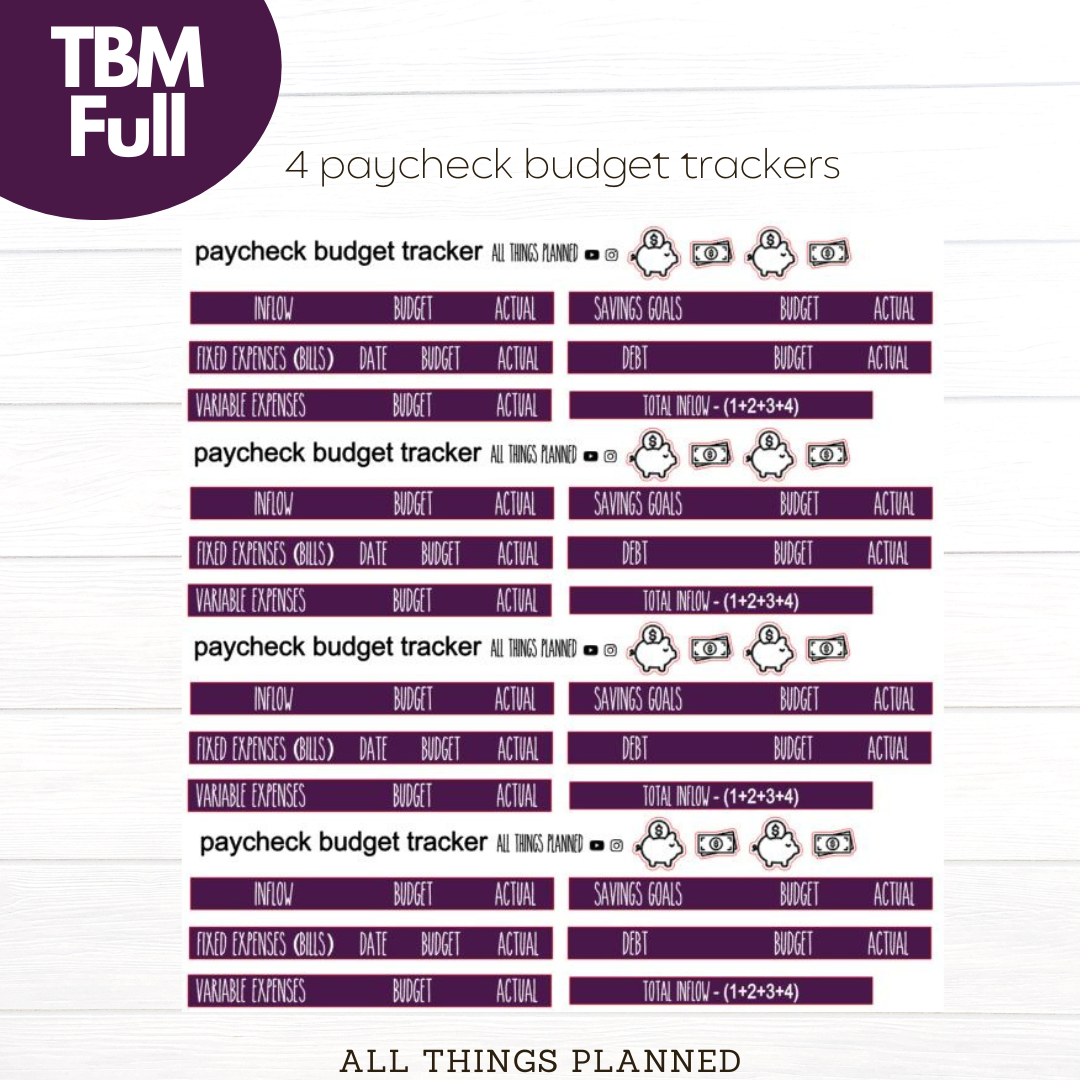 Full Dec (Gingerbread) Paycheck Budget Trackers