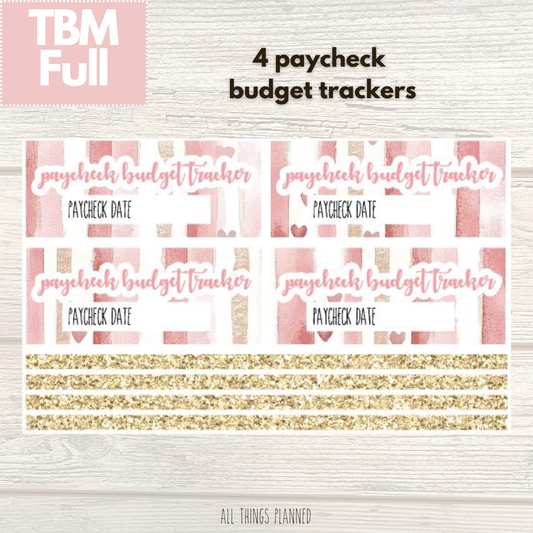 Full Feb. (Love Bliss) Paycheck Budget Trackers