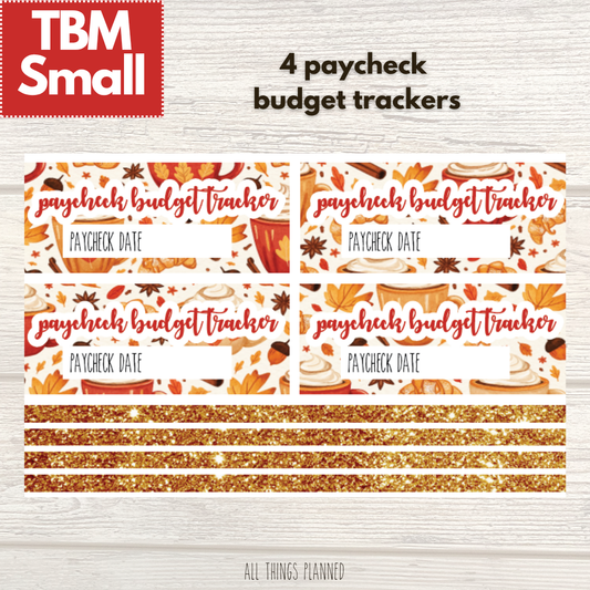 Small Sept. (Fall Latte) Paycheck Budget Trackers