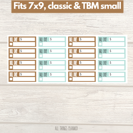 7x9 | Classic | TBM SMALL | Nov. (Thanksgiving) Bill Due Stickers