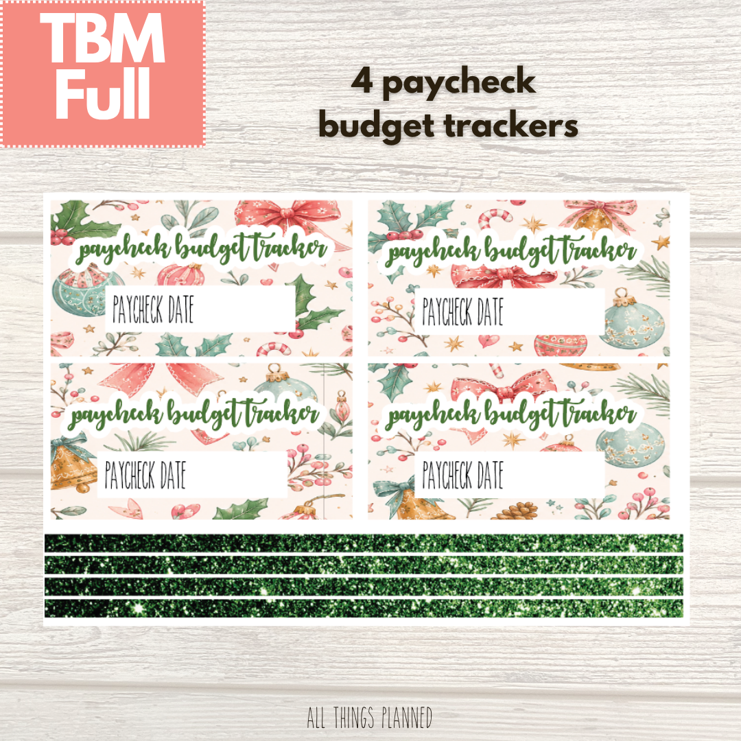 Full Dec. (Christmas) Paycheck Budget Trackers