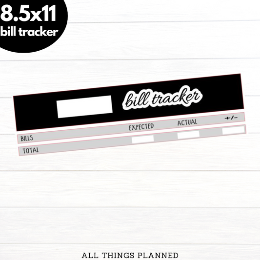 8.5x11 | HP Big | Bill Tracker