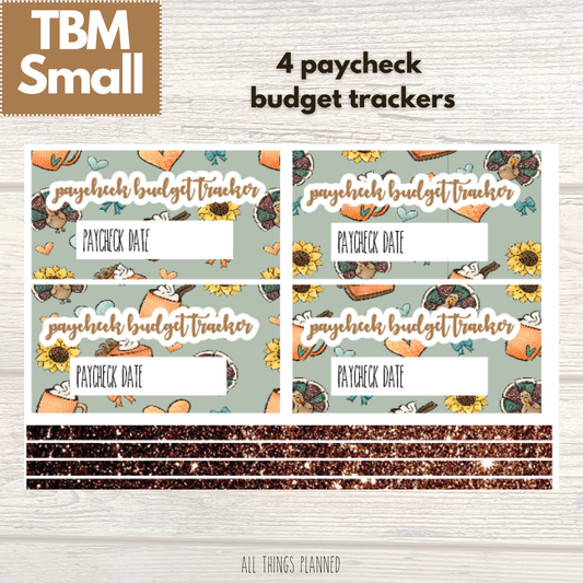 Small Nov. (Thanksgiving) Paycheck Budget Trackers