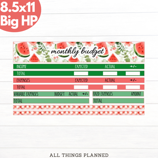 8.5x11 | Big | May (Watermelon) Budget Kit