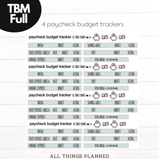 Full Oct (Pumpkins Bows) Paycheck Budget Trackers