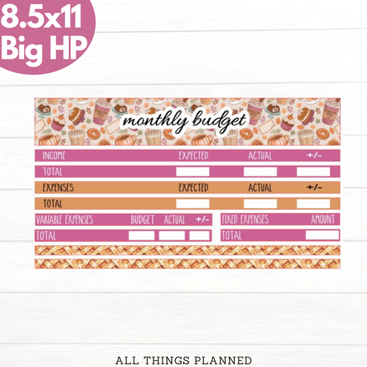 8.5x11 | Big | Nov (Thanksgiving) Budget Kit