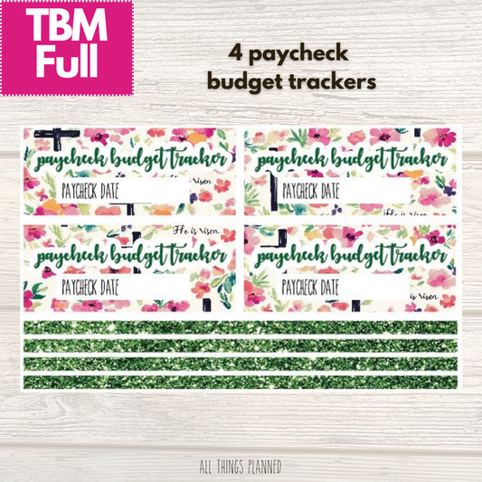 Full April (Risen) Paycheck Budget Trackers