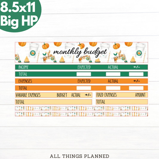 8.5x11 | Big | Sept (Starbies) Budget Kit