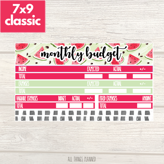 7x9 | Classic | July (Watermelon) Budget Kit
