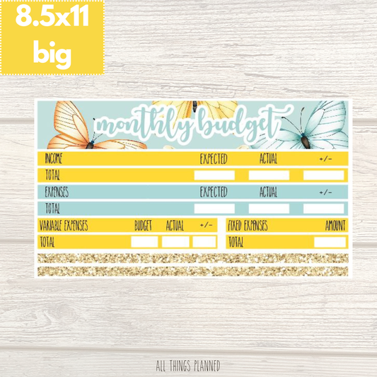 8.5x11 | Big | Mar. (Butterflies) Budget Kit
