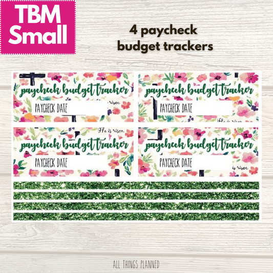 Small April (Risen) Paycheck Budget Trackers