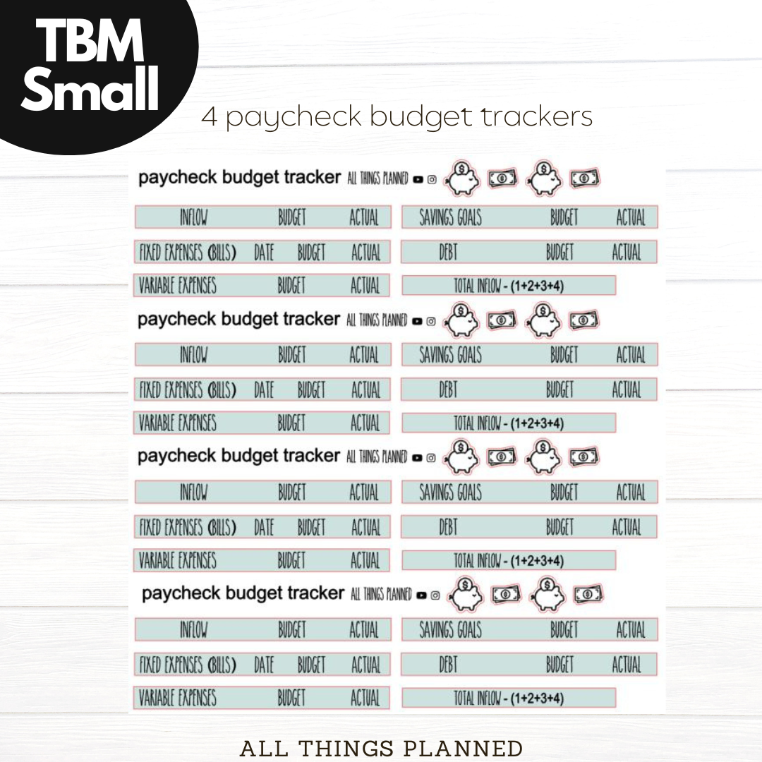 Small Oct (Pumpkins Bows) Paycheck Budget Trackers