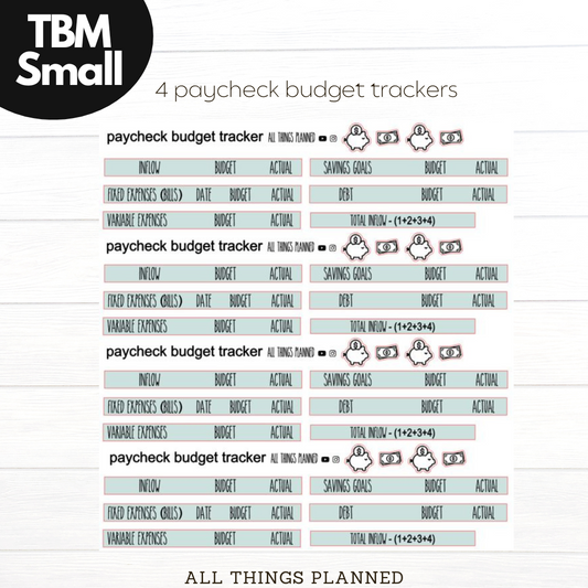Small Oct (Pumpkins Bows) Paycheck Budget Trackers