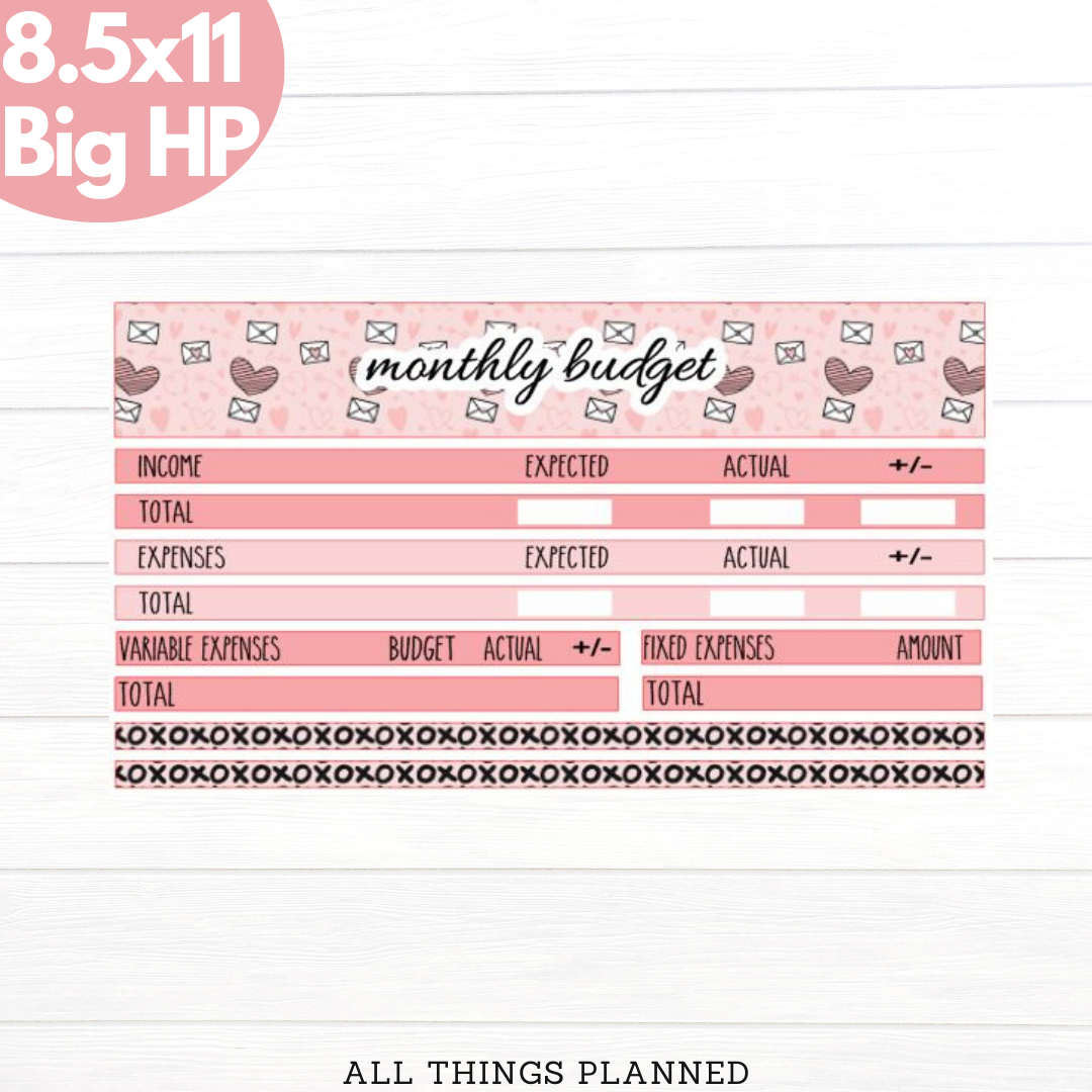 8.5x11 | Big | Feb. (Valentines) Budget Kit