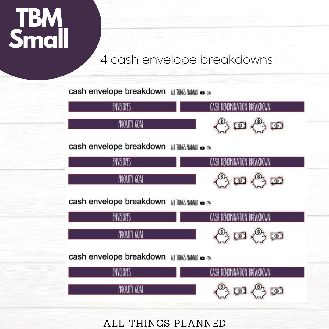 Small Feb. (Winter Flowers) Cash Envelope Breakdown