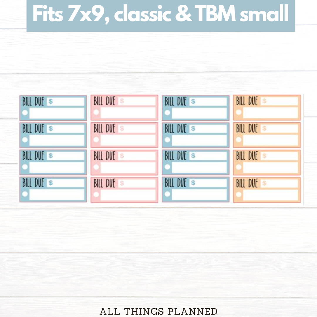 7x9 | Classic | TBM SMALL | Apr. (Easter Florals) Bill Due Stickers