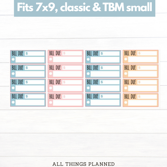 7x9 | Classic | TBM SMALL | Apr. (Easter Florals) Bill Due Stickers