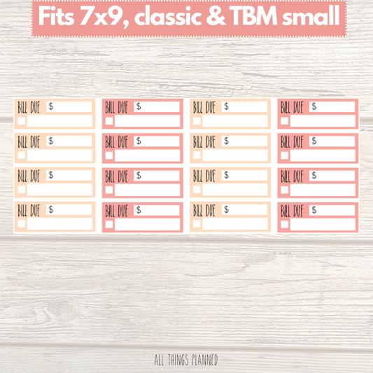 7x9 | Classic | TBM SMALL | Oct. (Fall Florals) Bill Due Stickers