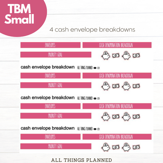 Small July (Deep Tropics) Cash Envelope Breakdown