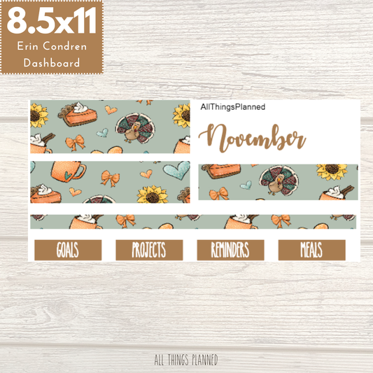 8.5x11 Nov. (Thanksgiving) 2026 NEW Dashboard