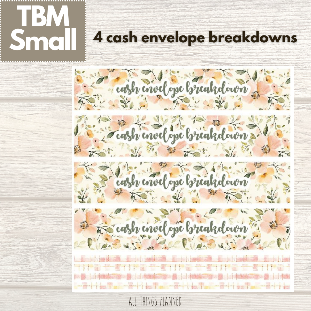 Small May (Spring Florals) Cash Envelope Breakdown