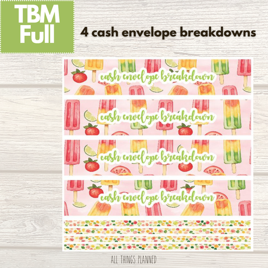 Full June (Popsicles) Cash Envelope Breakdown