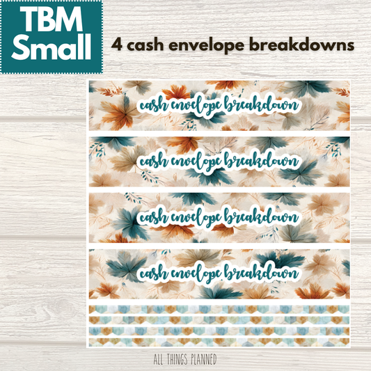 Small Sept. (Dreamy Fall) Cash Envelope Breakdown